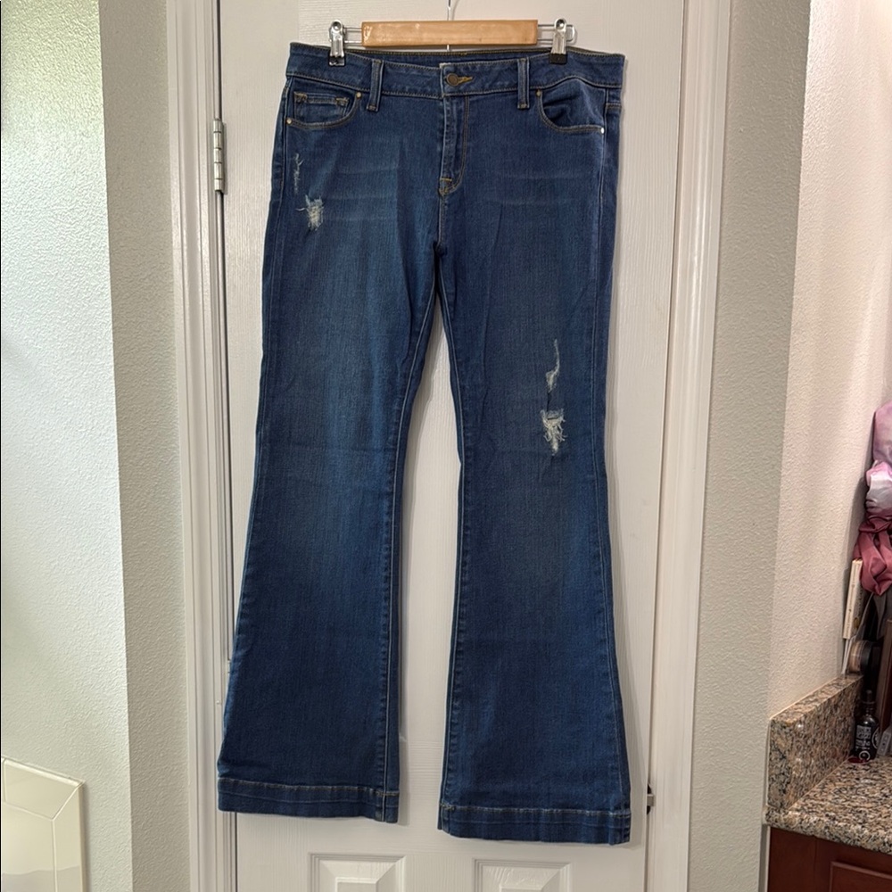 Boston Proper Women's Blue Flared Jeans